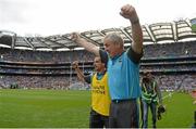30 August 2015; Tipperary manager Charlie McGeever celebrates at the final whistle. Electric Ireland GAA Football All-Ireland Minor Championship, Semi-Final, Kildare v Tipperary, Croke Park, Dublin. Photo by Sportsfile