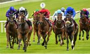 30 August 2015; Hint Of A Tint, second from left, with Fran Berry up, on their way to winning the Tote Irish Cambridgeshire. Curragh Racecourse, Curragh, Co. Kildare. Picture credit: Cody Glenn / SPORTSFILE