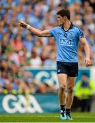 30 August 2015; Dublin's Diarmuid Connolly reacts in the final stages of the game after being shown a red card by match referee Joe McQuillan. GAA Football All-Ireland Senior Championship, Semi-Final, Dublin v Mayo, Croke Park, Dublin. Picture credit: Brendan Moran / SPORTSFILE