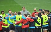 27 February 2009; England head coach Martin Johnson, centre, with the England squad during the Captain's Run ahead of their RBS Six Nations Championship game against Ireland on Saturday. Croke Park, Dublin. Picture credit: David Maher / SPORTSFILE *** Local Caption ***