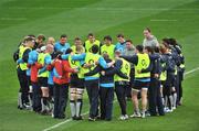 27 February 2009; England head coach Martin Johnson, back right, with the England squad during the Captain's Run ahead of their RBS Six Nations Championship game against Ireland on Saturday. Croke Park, Dublin. Picture credit: David Maher / SPORTSFILE *** Local Caption ***