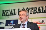 27 February 2009; David Taylor, UEFA General Secretary, speaking at the launch of the 2009 League of Ireland season. Maldron Hotel, Tallaght, Co. Dublin. Picture credit: David Maher / SPORTSFILE *** Local Caption ***