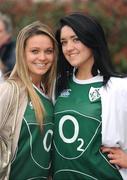 28 February 2009; Ireland supporters Shonagh Byrne, left, and Helena Doory, from Roscommon, on their way to the game. RBS Six Nations Rugby Championship, Ireland v England, Croke Park, Dublin. Picture credit: Pat Murphy / SPORTSFILE