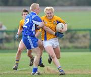 28 February 2009; Declan McKiernan, St. Patrick's College, in action against Cathrach Keane, Mary Immaculate College. St. Patrick's College, Drumcondra v Mary Immaculate College, Limerick. Ulster Bank Trench Cup Final, CIT Sports Stadium, Cork. Picture credit: Matt Browne / SPORTSFILE