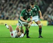 28 February 2009; Stephen Ferris, Ireland, in action against Mike Tindall, England. RBS Six Nations Rugby Championship, Ireland v England, Croke Park, Dublin. Picture credit: Pat Murphy / SPORTSFILE
