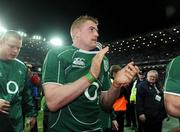 28 February 2009; Jamie Heaslip, Ireland, celebrates after the game. RBS Six Nations Rugby Championship, Ireland v England, Croke Park, Dublin. Picture credit: Pat Murphy / SPORTSFILE
