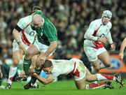 28 February 2009; John Hayes, Ireland, is tackled by Andrew Sheridan, England. RBS Six Nations Rugby Championship, Ireland v England, Croke Park, Dublin. Picture credit: David Maher / SPORTSFILE