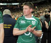 28 February 2009; Ronan O'Gara, Ireland, celebrates after the game. RBS Six Nations Rugby Championship, Ireland v England, Croke Park, Dublin. Picture credit: Pat Murphy / SPORTSFILE