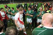 28 February 2009; The Ireland players form a guard of honour as the England team leave the field. RBS Six Nations Rugby Championship, Ireland v England, Croke Park, Dublin. Picture credit: Pat Murphy / SPORTSFILE
