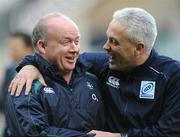 28 February 2009; Ireland head coach Declan Kidney with substitute match official Alan Lewis before the game. RBS Six Nations Rugby Championship, Ireland v England, Croke Park, Dublin. Picture credit: Brendan Moran / SPORTSFILE