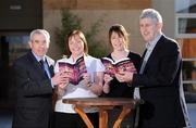 27 February 2009; At an announcement of a Partnership Announcement between Ladies Football and Sporttracker, from left, former Down manager Pete McGrath, Lynn Savage and Paula Prunty of the Ladies Gaelic Football Association and Peter Larkin, MD of Sporttracker. Castleknock Country Club Hotel, Dublin. Picture credit: Brendan Moran / SPORTSFILE