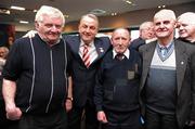 26 February 2009; GAA President Nickey Brennan with 3 Kerrymen who have never been to Dublin before, from left, Michael O'Sullivan, Ballinskelligs, John Joe Donnelly, from Caherdaniel, and Dan Curran from Dromid, at the launch of the GAA Social Initiative Programme. The programme is a community project engaging older men who may, for one reason or another, participate little in local community life. It will help them to develop contact, friendships and support by inviting them to events in the local GAA club. Croke Park, Dublin. Picture credit: Brendan Moran / SPORTSFILE