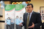 26 February 2009; Minister for Finance Brian Lenihan, TD, speaking at a Special Olympics club launch. St Brigids Community Centre, Blanchardstown, Co. Dublin. Picture credit: Matt Browne / SPORTSFILE