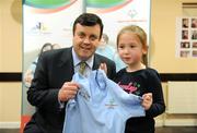 26 February 2009; Minister for Finance Brian Lenihan, TD, with six year old Special Olympics athlete Robin Bracken at a Special Olympics club launch. St Brigids Community Centre, Blanchardstown, Co. Dublin. Picture credit: Matt Browne / SPORTSFILE