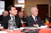 28 February 2009; Tyrone county secretary Dominic McCaughey and chairman Pat Darcy at the Ulster Council GAA convention. Ulster Council GAA Convention, Dorrians Imperial Hotel, Ballyshannon, Co. Donegal. Picture credit: Oliver McVeigh / SPORTSFILE  *** Local Caption ***