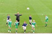 2 March 2009; The GAA are delighted to announce GAA 125 Schools Day on the 24th of April 2009. This day is to celebrate the founding of the GAA 125 years ago in primary schools right across the country. The GAA is encouraging all primary schools to get involved. The 24th of April is an opportunity for fun inside and out of the classroom. Pictured at the announcement is GAA President Nickey Brennan with children from the Holy Trinity School, Donaghmede, Dublin. Croke Park, Dublin. Picture credit: Pat Murphy / SPORTSFILE *** Local Caption ***
