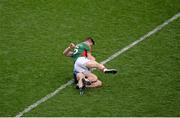 30 August 2015; Diarmuid Connolly, Dublin, and Lee Keegan, Mayo, get involved in a scuffle which resulted in Connolly receiving a red card. GAA Football All-Ireland Senior Championship, Semi-Final, Dublin v Mayo, Croke Park, Dublin. Picture credit: Dáire Brennan / SPORTSFILE