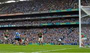 30 August 2015;  Kevin McManamon, 2nd from left, Dublin, scores his side's second goal of the game. GAA Football All-Ireland Senior Championship, Semi-Final, Dublin v Mayo, Croke Park, Dublin. Picture credit: Brendan Moran / SPORTSFILE