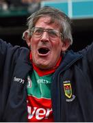 30 August 2015; A Mayo supporter celebrates his side's equalising point, scored by Andy Moran. GAA Football All-Ireland Senior Championship, Semi-Final, Dublin v Mayo, Croke Park, Dublin. Picture credit: Brendan Moran / SPORTSFILE