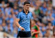 30 August 2015; Diarmuid Connolly, Dublin, leaves the pitch after being shown a red card. GAA Football All-Ireland Senior Championship, Semi-Final, Dublin v Mayo, Croke Park, Dublin. Picture credit: Brendan Moran / SPORTSFILE