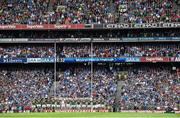 30 August 2015; The Mayo team stand for the national anthem ahead of the game. GAA Football All-Ireland Senior Championship, Semi-Final, Dublin v Mayo, Croke Park, Dublin. Picture credit: Brendan Moran / SPORTSFILE