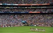 30 August 2015; The Mayo team during a minute's applause for the late Darragh Doherty. GAA Football All-Ireland Senior Championship, Semi-Final, Dublin v Mayo, Croke Park, Dublin. Picture credit: Ramsey Cardy / SPORTSFILE