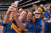 30 August 2015; Tipperary's Brian McGrath takes a 'selfie' with his aunts and mother Mary, right. Electric Ireland GAA Football All-Ireland Minor Championship, Semi-Final, Kildare v Tipperary, Croke Park, Dublin. Picture credit: Ray McManus / SPORTSFILE