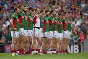 30 August 2015; The Mayo team stand for the National Anthem. GAA Football All-Ireland Senior Championship, Semi-Final, Dublin v Mayo, Croke Park, Dublin. Photo by Sportsfile