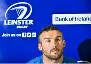31 August 2015; Leinster's Aaron Dundon during a press conference. Leinster Rugby Press Conference. Leinster Rugby HQ, UCD, Belfield, Dubin. Picture credit: Cody Glenn / SPORTSFILE
