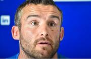 31 August 2015; Leinster's Aaron Dundon during a press conference. Leinster Rugby Press Conference. Leinster Rugby HQ, UCD, Belfield, Dubin. Picture credit: Cody Glenn / SPORTSFILE