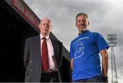 31 August 2015; Bohemian Football Club will celebrate its 125th year with an exhibition match in Dalymount Park on Sunday, 6th September, with all proceeds going to suicide and self-harm charity Pieta House. Pictured in advance of the Bohemian Legends v FAI International Masters charity match are former Bohemians player Tony O'Connor, right, who will play for Bohemian Legends and Bohemian FC's Honorary Life President Tony O'Connell, who will manager the Bohemian Legends. Dalymount Park, Dublin. Photo by Sportsfile