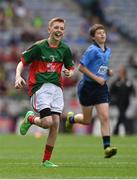 30 August 2015; Sam McGuirk, Ballysax NS, The Curragh, Kildare, representing Mayo, in action during the Cumann na mBunscol INTO Respect Exhibition Go Games 2015 at Dublin v Mayo - GAA Football All-Ireland Senior Championship Semi-Final. Croke Park, Dublin. Picture credit: Ray McManus / SPORTSFILE