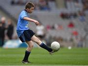 30 August 2015; Darragh Farrell, Edenderry BNS, Edenderry, Offaly, representing Dublin, in action during the Cumann na mBunscol INTO Respect Exhibition Go Games 2015 at Dublin v Mayo - GAA Football All-Ireland Senior Championship Semi-Final. Croke Park, Dublin. Picture credit: Ray McManus / SPORTSFILE