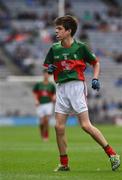 30 August 2015; Eli O’Neill, St. Oliver Plunkett NS, Ballina, Mayo in action during the Cumann na mBunscol INTO Respect Exhibition Go Games 2015 at Dublin v Mayo - GAA Football All-Ireland Senior Championship Semi-Final. Croke Park, Dublin. Picture credit: Ray McManus / SPORTSFILE