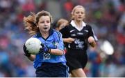 30 August 2015; Edel Beirne, Ballyfeeney NS, Strokestown, Roscommon, representing Dublin, in action during the Cumann na mBunscol INTO Respect Exhibition Go Games 2015 at Dublin v Mayo - GAA Football All-Ireland Senior Championship Semi-Final. Croke Park, Dublin. Picture credit: Ray McManus / SPORTSFILE