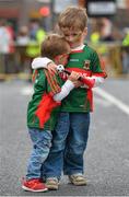 30 August 2015; Mayo supporters Donnacha, right, and Tadhg Judge, from Ballina, ahead of the game. GAA Football All-Ireland Senior Championship, Semi-Final, Dublin v Mayo, Croke Park, Dublin. Picture credit: Ramsey Cardy / SPORTSFILE