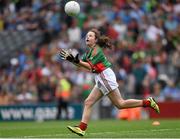 30 August 2015; Katie Penrose, St Cremin’s NS, Multyfarnham, Westmeath, representing Mayo,  in action during the Cumann na mBunscol INTO Respect Exhibition Go Games 2015 at Dublin v Mayo - GAA Football All-Ireland Senior Championship Semi-Final. Croke Park, Dublin. Photo by Sportsfile