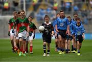 30 August 2015; A general view of the teams leaving the pitch following the Cumann na mBunscol INTO Respect Exhibition Go Games 2015 at Dublin v Mayo - GAA Football All-Ireland Senior Championship Semi-Final. Croke Park, Dublin. Photo by Sportsfile
