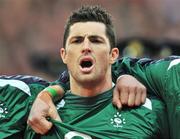28 February 2009; Rob Kearney, Ireland during the national anthem. RBS Six Nations Rugby Championship, Ireland v England, Croke Park, Dublin. Picture credit: David Maher / SPORTSFILE *** Local Caption ***