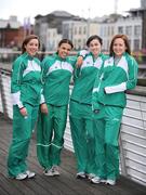 3 March 2009; Members of the Irish 4x400m team, from left, Claire Bergin, Jessica Zebo, Bronagh Furlong and Gemma Hynes during the AAI Press Conference ahead of the European Indoor Athletics Championships. Morrison Hotel, Ormond Quay, Dublin. Picture credit: Brendan Moran / SPORTSFILE