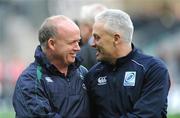 28 February 2009; Ireland head coach Declan Kidney with substitute match official Alan Lewis before the game. RBS Six Nations Rugby Championship, Ireland v England, Croke Park, Dublin. Picture credit: Brendan Moran / SPORTSFILE
