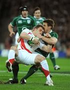 28 February 2009; Mark Cueto, England, is tackled by Tommy Bowe, Ireland. RBS Six Nations Rugby Championship, Ireland v England, Croke Park, Dublin. Picture credit: Brendan Moran / SPORTSFILE