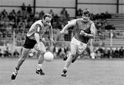 2 June 1991; Tommy Carr of Dublin in action against Colm O'Rourke of Meath during the Leinster Senior Football Championship Preliminary Round match between Dublin and Meath at Croke Park in Dublin. Photo by Ray McManus/Sportsfile