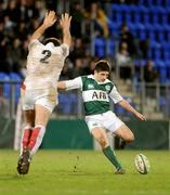 27 February 2009; Barry Keeshan, Ireland Club XV, attempts a drop goal against England Counties. Club International, Ireland Club XV v England Counties, Donnybrook Stadium, Donnybrook, Dublin. Picture credit: Brendan Moran / SPORTSFILE