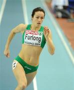 6 March 2009; Bronagh Furlong, Ireland, in action during her heat of the Women's 400m, in which she finished 2nd in a time of 52.84 seconds to qualify for the semi-finals. European Indoor Athletics Championships, Oval Lingotto, Torino, Italy. Picture credit: Brendan Moran / SPORTSFILE