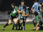 6 March 2009; Scott Morgan, Cardiff Blues, is tackled by Andrew Farley, Connacht. Magners League, Connacht v Cardiff Blues, Sportsground, Galway. Picture credit: Matt Browne / SPORTSFILE