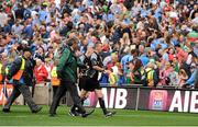 30 August 2015; Referee Joe McQuillan leaves the pitch at the end of the game. GAA Football All-Ireland Senior Championship, Semi-Final, Dublin v Mayo, Croke Park, Dublin. Picture credit: Tomás Greally / SPORTSFILE