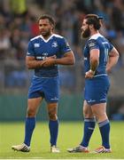 28 August 2015; Isa Nacewa, left, and Mick McGrath, Leinster. Pre-Season Friendly, Leinster v Moseley RFC, Donnybrook Stadium, Donnybrook, Dublin. Picture credit: Ramsey Cardy / SPORTSFILE