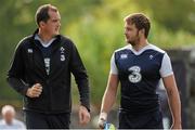 1 September 2015; Ireland's Devin Toner and Iain Henderson arrive for squad training. Ireland Rugby Squad Training, Carton House, Maynooth, Co. Kildare. Picture credit: Seb Daly / SPORTSFILE
