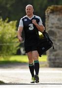 1 September 2015; Ireland captain Paul O'Connell arrives for squad training. Ireland Rugby Squad Training, Carton House, Maynooth, Co. Kildare. Picture credit: Seb Daly / SPORTSFILE